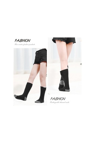 Willowhaven Kış Elektrikli Isıtma Çorapları Soğuk Hava Isıtmalı, Pamuklu, 35-44 Cn, Siyah/gri, Powerbanklı Siyah