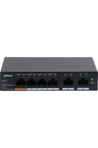 Dahua CS4006-4GT-60 4 Port PoE 60 W + 2 Port Uplink Cloud Yönetilebilir Gigabit Switch