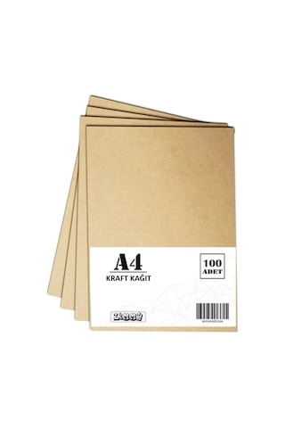 A4 Kraft Kağıdı Kraft Fotokopi Kağıdı Saman Kağıdı- 100 Adet