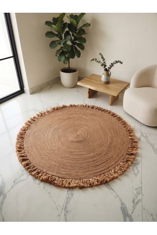 Nakkaş Home 120x120 Jüt Yuvarlak Kilim