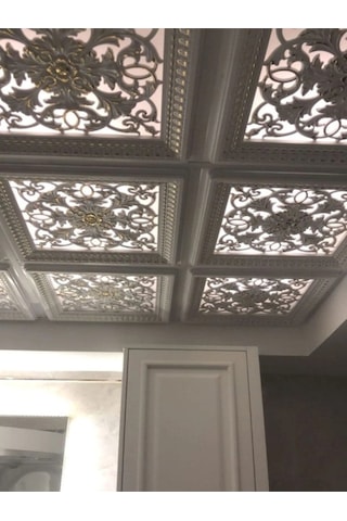 60x60 Cm Asma Tavan Uyumlu Led Döşenebilir Avangarde Tavan Paneli Beyaz Altın Renk