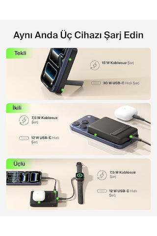 Belkin Boostcharge 10000 Mah İnce Manyetik Stantlı Power Bank, Siyah