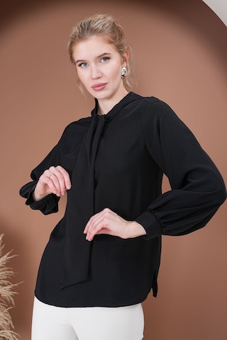 Rima Elegance Bağlamalı Bluz Siyah