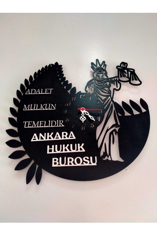 Adalet,avukat,hukuk Bürosu,adliye İçin Duvar Saati Kişiye Özel İsim Ve Bilgi Yazılı Gönderilecektir. Siyah