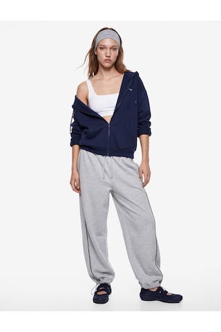 Koton Pullu Payetli Dansçı Sweatshirt Melek Kanat Detaylı Kapüşonlu Rahat Kalıp Fermuarlı Lacivert 7wal10495ık