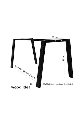 Wood İdea Yemek Masası Metal Ayak Salon Cafe Ofis Mutfak Metal Ma