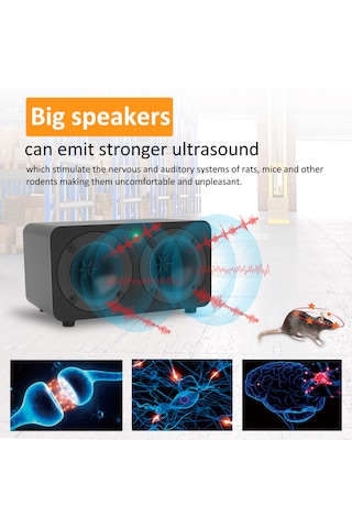Peller Pro Black Industrial Pest Repeller Ultrasonik-elektronik Endüstriyel Fare Haşere Akrep Yarasa Kovucu