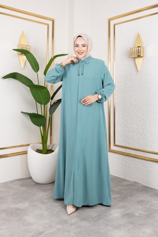 Salaş Kesim Aerobin Kumaş Ferace / Su Yeşili - F137 Su Yeşili