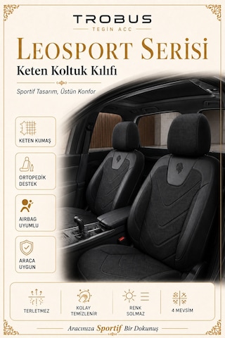 Chevrolet Captiva 2011 2012 2013 2014 Uyumlu Leosport Serisi Siyah Oto Koltuk Kılıfı