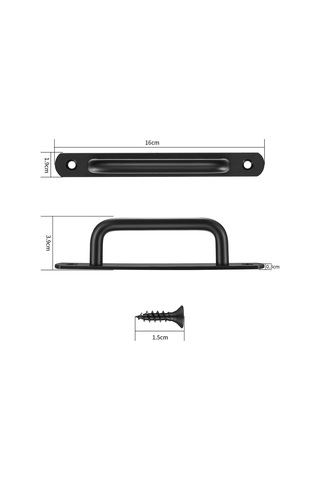 Paslanmaz Çelik Sürgülü Kapı Kolları 160 Mm Siyah Dolap Ahır Kapısı Donanımı B