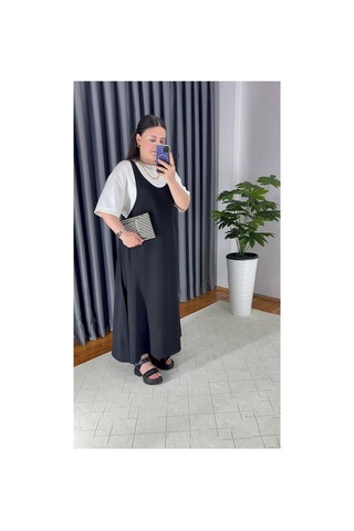 Unika Boutique Tişört Kombinli Elbise Siyah