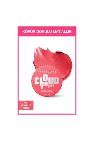 Maybelline New York Cloudtopia Köpük Dokulu Mat Allık + Ruj 07 Moonlit Rose