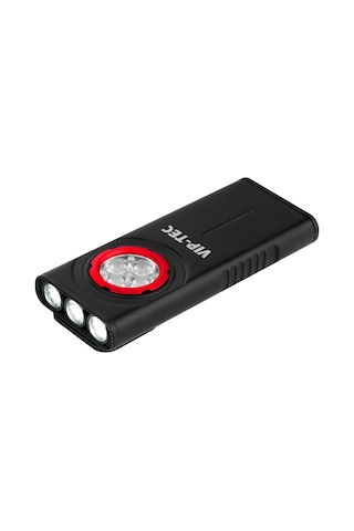 Vip-tec Vt891203 1000 Lümen Şarjlı Alüminyum Gövde Slim Cep Feneri Siyah