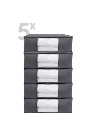 Vedsey 5' Li 50x70x25 Set Antrasit Pencereli Baza Altı Organizer Hurç Antrasit
