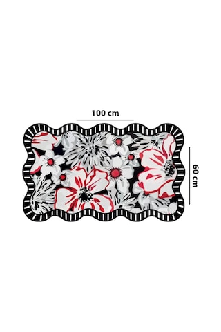 Grocen Tekli 60x100cm Banyo Paspası, Kaydırmaz Tabanlı Siyah