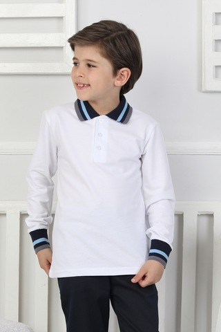 Erkek Çocuk Sweatshirt Okul BEYAZ