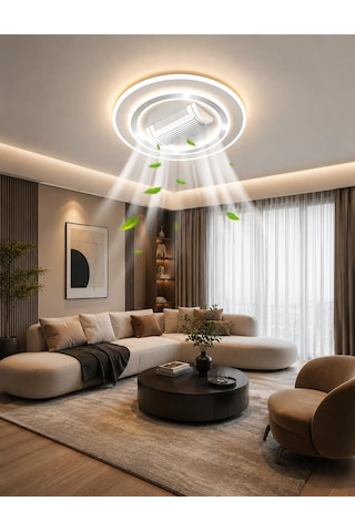 Yuvarlak Akıllı Tavan Ayarlanabilir Klima Modu Ayarlanabilir Renk Ayarı Ve Dimmer Özelliği Beyaz Panel