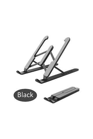 Moly Youtek Ergonomik Dizüstü Bilgisayar Tutucu 6 Seviye Açı Ayarlı Soğutucu Temel Siyah Siyah