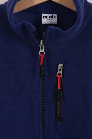 Monox Çocuk Lastik Manşetli Fermuarlı 3 Cepli Unisex Polar Ceket Saks Mavi