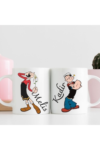 Çiftlere Özel İkili Temel Reis Safinaz Tasarımlı Hediyelik Kupa Bardak