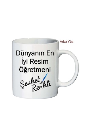 Resim Öğretmenine Öğretmenler Günü Hediyesi Isimli Kupa Bardak