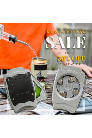 Lemestar Tüm Kapakları Kaldıran Pratik Cihaz - Bira, İçecek Konserleri İçin Güvenli Ve Kolay Açma Aleti Abs Malzeme, 5.5cm İç Çap Gri