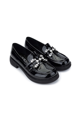 Tamer Tanca Kadın Hakiki Deri Siyah Rugan Loafer Ayakkabı 1065 60-2071 Bn Ayk Sk24-25 Sıyah Rgn Siyah Rugan