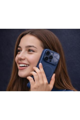 Ag Glass Apple Uyumlu iPhone 16 Pro Max Telefon Kılıfı Mavi