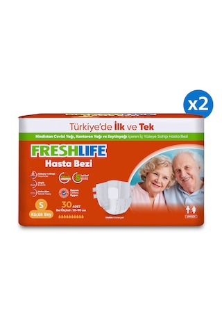 Freshlife 2'li Small Bel Bantlı Yetişkin Hasta Bezi 30X2 (60 Adet)