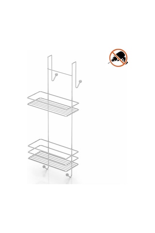 Tekno Tel Lm-065 Asmalı 2 Katlı Düz Banyo Duşakabin Rafı Krom
