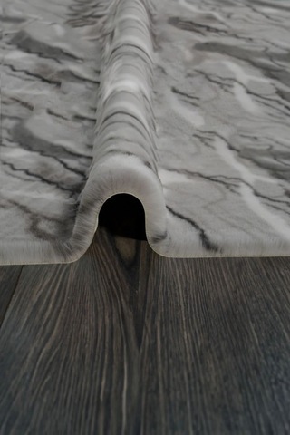 Prizma Halı Marble Peluş Halı Gri Düz Kesim