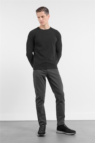İmza Siyah Bisiklet Yaka Uzun Kol Cepsiz Standart Fit Kazak Pamuk Triko 1012260150 M