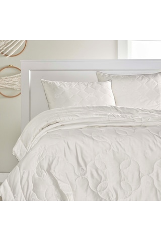 Linens Fluffy Pamuk Çift Kişilik Yorgan Beyaz