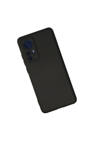 Xiaomi Mi 12 Kılıf Nano İçi Kadife Silikon - Siyah Düz Renkli