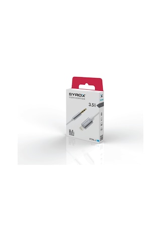 Syrox DT24l-J Lightning 3.5 MM AUX 1 M Dönüştürücü Ses Kablosu Beyaz