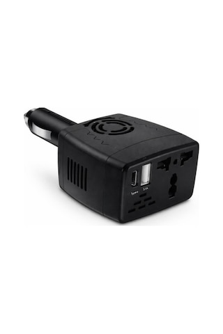 12v'tan 220v'a Araç Voltaj Dönüştürücü 5v Usb Ve Type C Çıkışlı 150w Araç Power İnverter