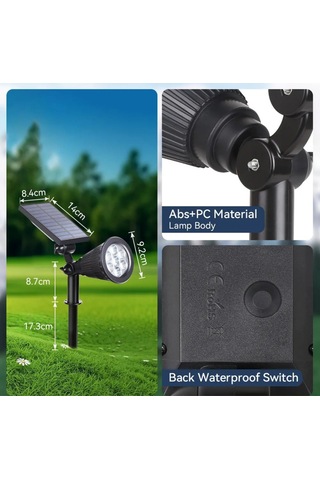 Solar Güneş Enerjili Kazıklı Çim & Bahçe Aydınlatma Armatürü 7w Ip65 Çok Renkli