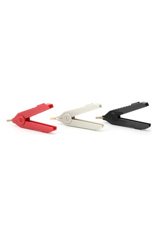 Moveevo P2004 3 Adet Altın Kaplı Bakır Test Klipsi - Abs İzoleli, Testere Dişli Tasarımı, 32a/1000v Akıllı Pil Ve Denge Testi Klipsleri Kırmızı, Siyah, Gri