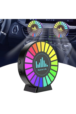 Rgb Sese Duyarlı Ritim Animasyonlu Müzik Ekolayzer Şarjlı Kokulu