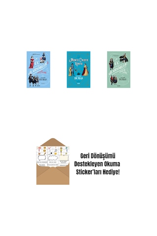 Üç Silahşörler 4 - Louise De La Valliere + Monte Cristo Kontu + Üç Silahşörler Yirmi Yıl Sonra Ciltli + Okuma Sticker'ları