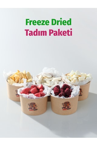 Freeze Dried Tadım Paketi 5'li - Çilek Mango Muz Kavun Böğürtlen Kuru Meyve Cipsi Seti 10 G