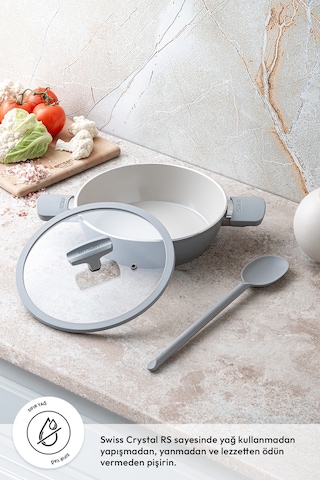 Emsan Swiss Cyrstal Rs Karnıyarık Tenceresi Gri 26 Cm Gri