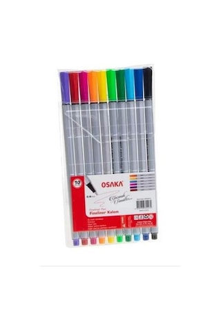 Osaka Fineliner Trio Pen Renkli Kalem Set 0.4 Mm 10'Lu