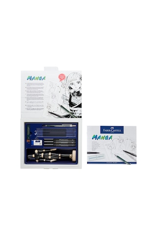 Faber-Castell Manga Starter Set,3 Adet Pitt Artist Kalem,TK Fine Versatil Kalem (0.5 mm)ve Min,Silgi,Çizim Şablonu