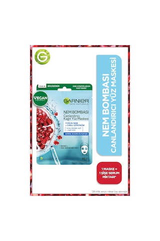 Garnier Nem Bombası Canlandırıcı Kağıt Yüz Maskesi 3'Lü Set