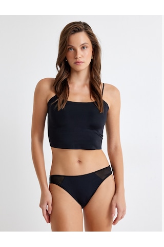 Koton Vücudu Saran Nefes Alan Kumaş Dikişsiz Askılı Kaplı Dolgusuz Yarım Atlet Siyah 5wlk10136mk Siyah