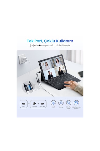 Ugreen Mangetic Usb-c To Aux 3.5mm Hi-res Audio Dac Chip Audio Adaptör, 25837