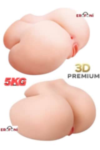 Erofoni Büyük Boy 25 Cm Süper Realistik 5 Kg Gerçekçi 3d Model 2 İşlevli Suni Vajina Kalça Titreşimli Mastürbatör