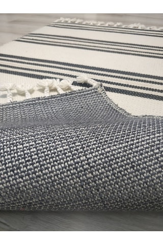 Tarz Wool 20-001 Siyah Bej-siyah Yün Dokuma Kilim 110 x 170 CM