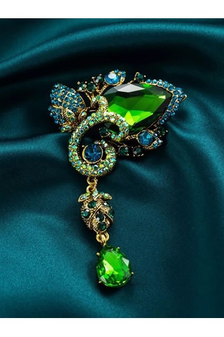 Beautiful Detail Orijinal Büyük Broş 186934795 Yeşil